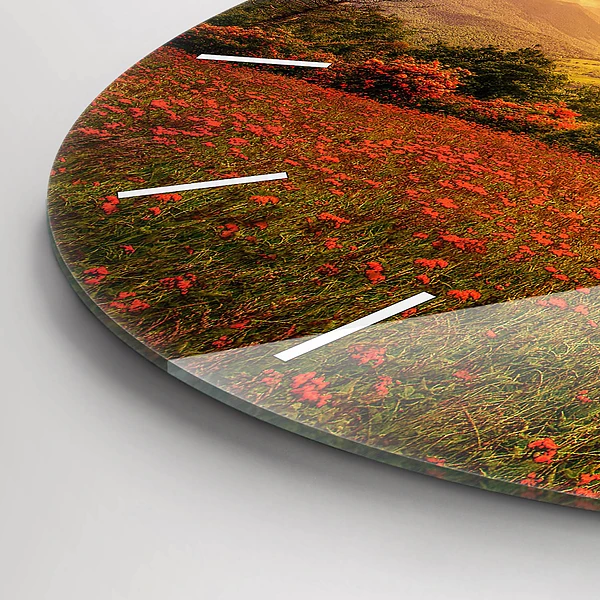 Wanduhr rund mit motiv Liebesherz Baum