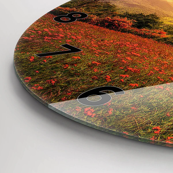 Wanduhr rund mit motiv Liebesherz Baum