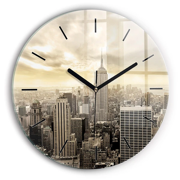 Wanduhr rund Türme in New York