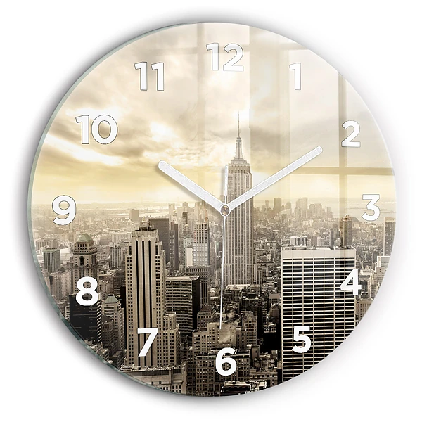 Wanduhr rund Türme in New York