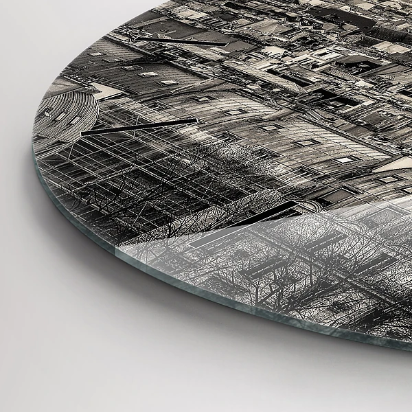 Wanduhr glas rund Landschaftspanorama von Paris