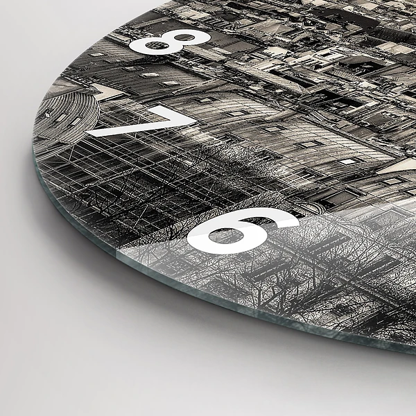 Wanduhr glas rund Landschaftspanorama von Paris