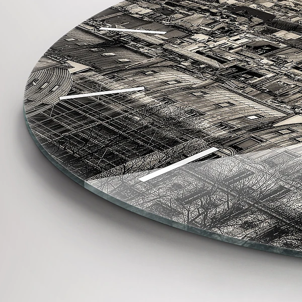 Wanduhr glas rund Landschaftspanorama von Paris