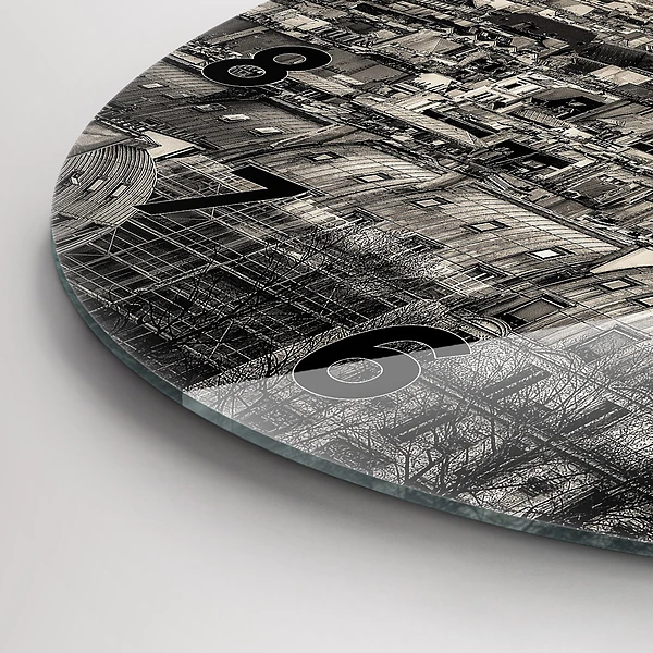 Wanduhr glas rund Landschaftspanorama von Paris