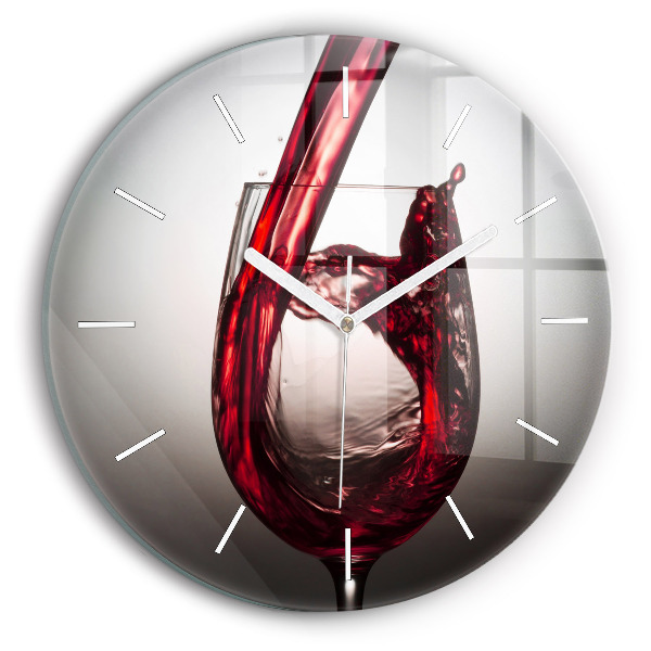 Wanduhr rund mit motiv Weinglas