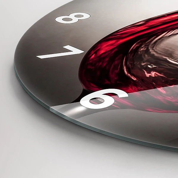 Wanduhr rund mit motiv Weinglas