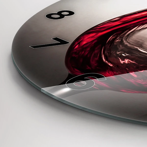 Wanduhr rund mit motiv Weinglas