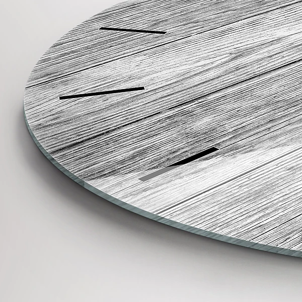 Wanduhr rund mit motiv Holztafeln