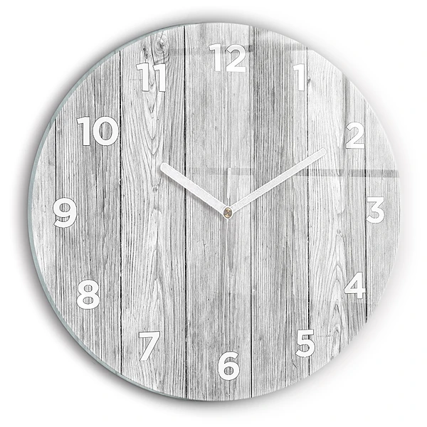 Wanduhr rund mit motiv Holztafeln