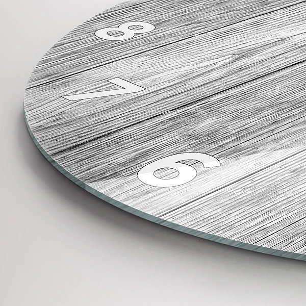 Wanduhr rund mit motiv Holztafeln