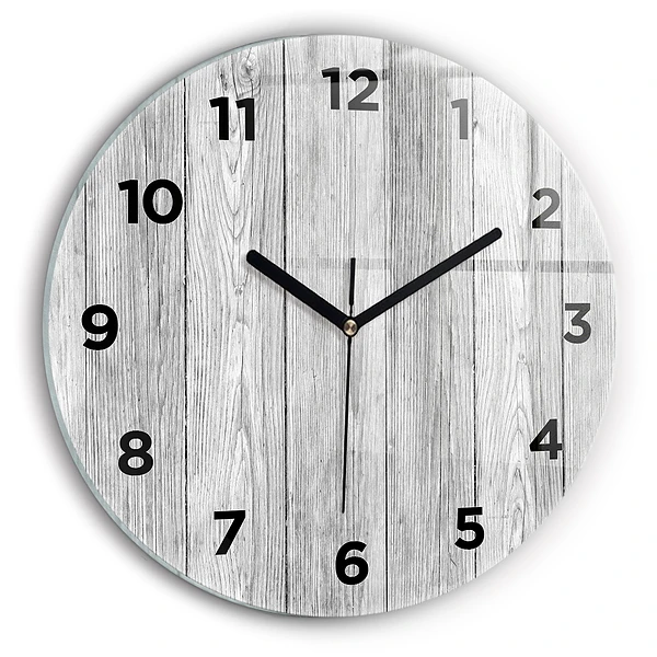 Wanduhr rund mit motiv Holztafeln
