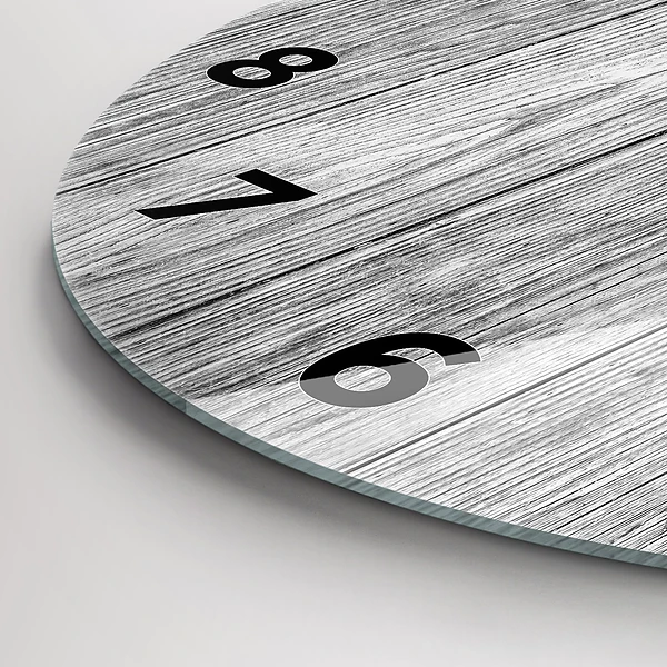 Wanduhr rund mit motiv Holztafeln