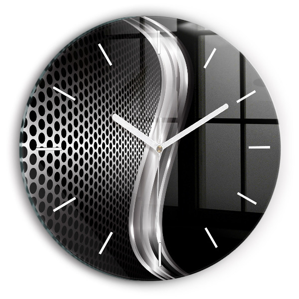 Wanduhr rund mit motiv Schwarzes Metall Abstraktion