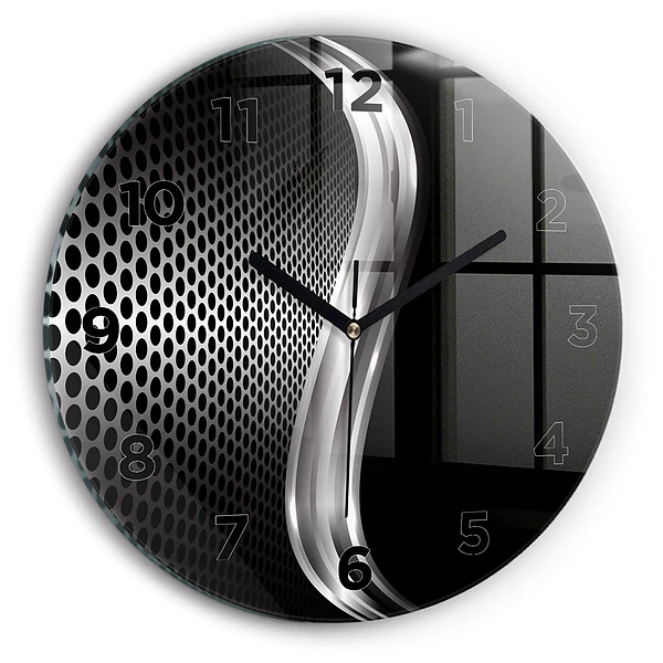 Wanduhr rund mit motiv Schwarzes Metall Abstraktion