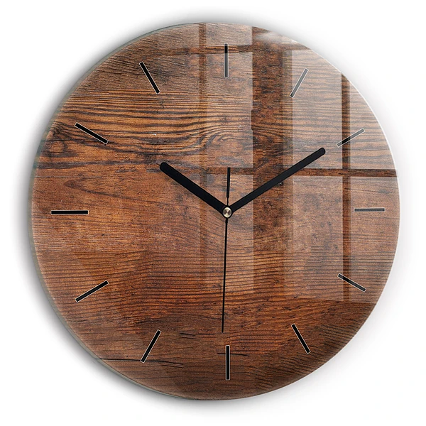 Wanduhr rund Altes Holz