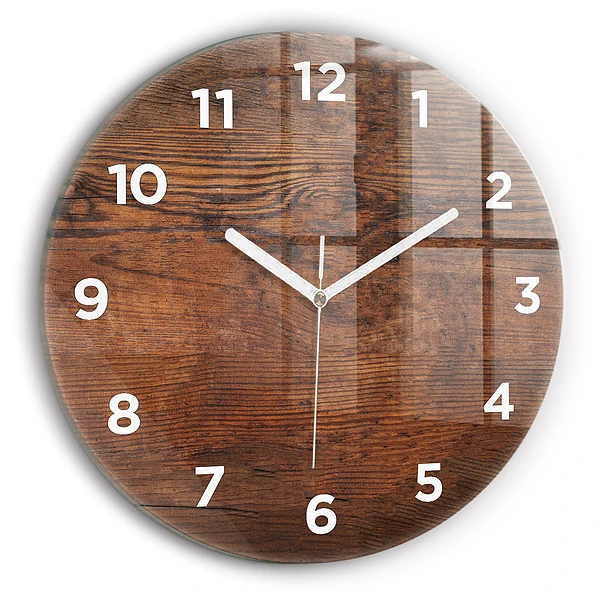 Wanduhr rund Altes Holz