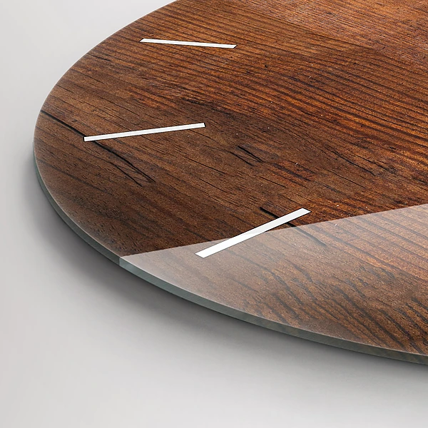 Wanduhr rund Altes Holz