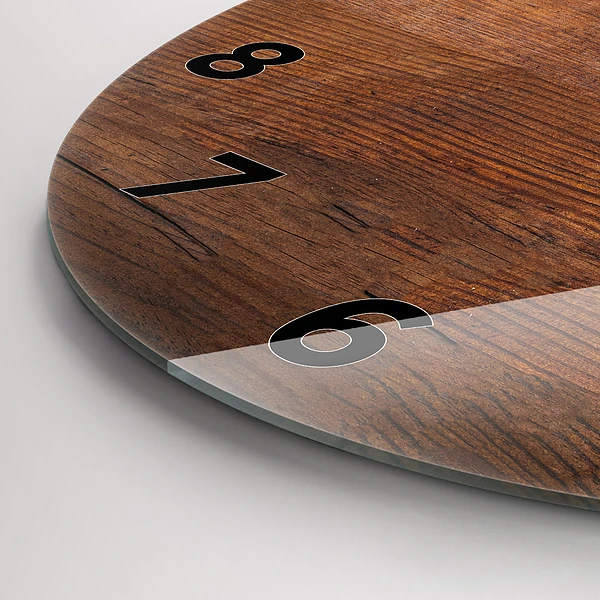 Wanduhr rund Altes Holz
