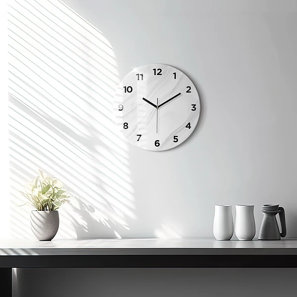 Wanduhr rund mit motiv Dekorativer Marmor