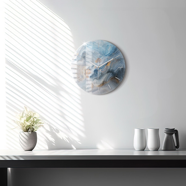 Wanduhr rund Marmoriertes Muster