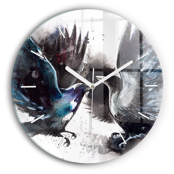Wanduhr rund mit motiv Bemalte Vögel