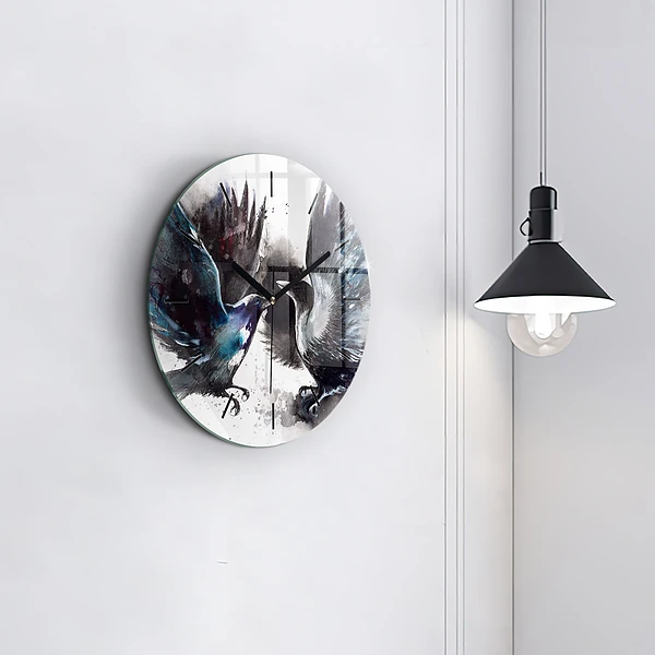Wanduhr rund mit motiv Bemalte Vögel