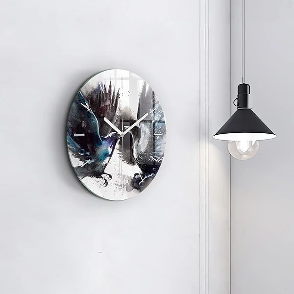 Wanduhr rund mit motiv Bemalte Vögel