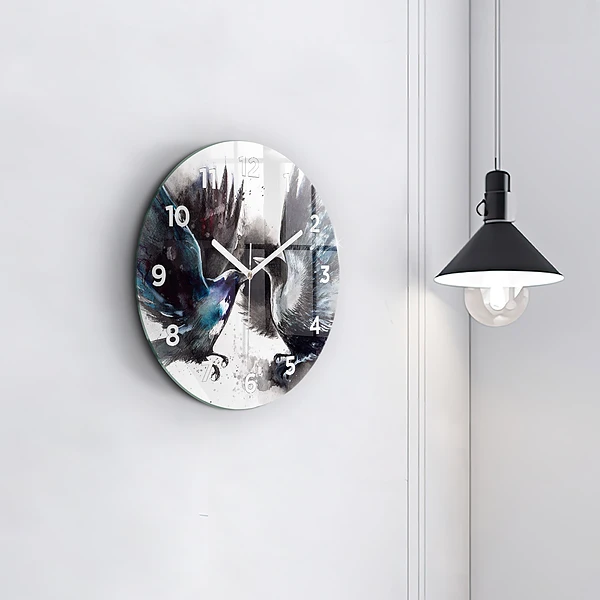 Wanduhr rund mit motiv Bemalte Vögel