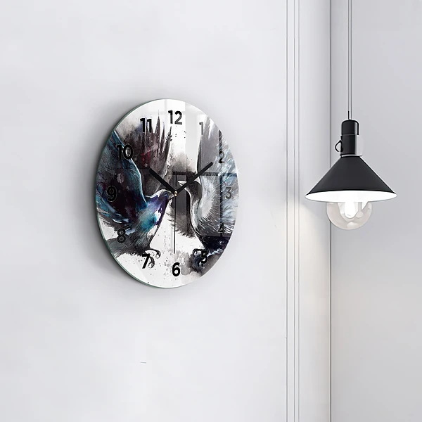 Wanduhr rund mit motiv Bemalte Vögel