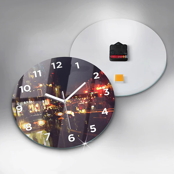 Wanduhr rund Gemalte Stadt
