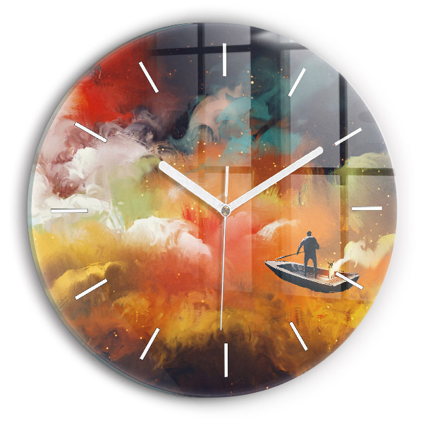Wanduhr rund Abstraktes Bild