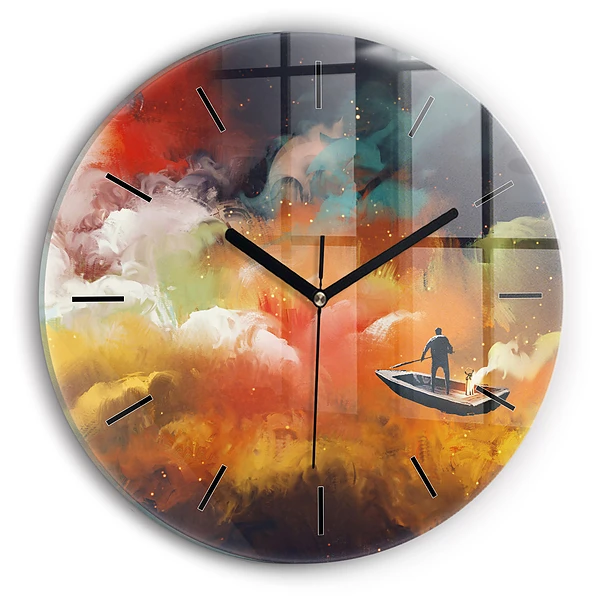Wanduhr rund Abstraktes Bild