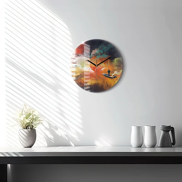Wanduhr rund Abstraktes Bild