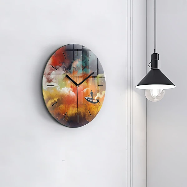 Wanduhr rund Abstraktes Bild