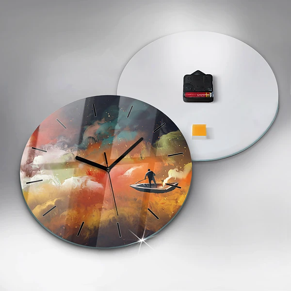 Wanduhr rund Abstraktes Bild