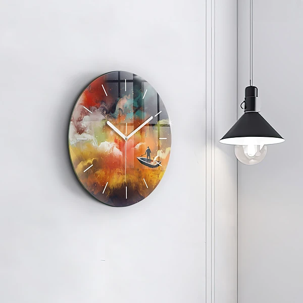 Wanduhr rund Abstraktes Bild