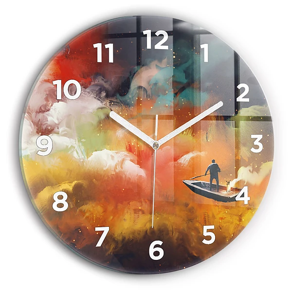 Wanduhr rund Abstraktes Bild