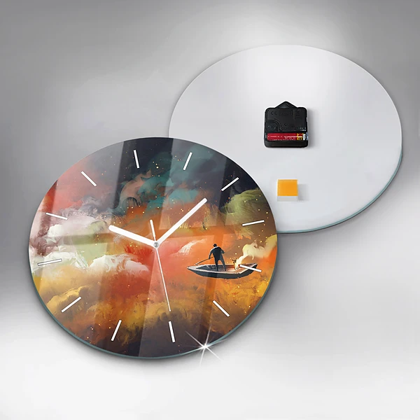 Wanduhr rund Abstraktes Bild
