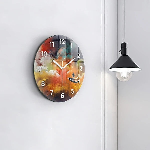 Wanduhr rund Abstraktes Bild