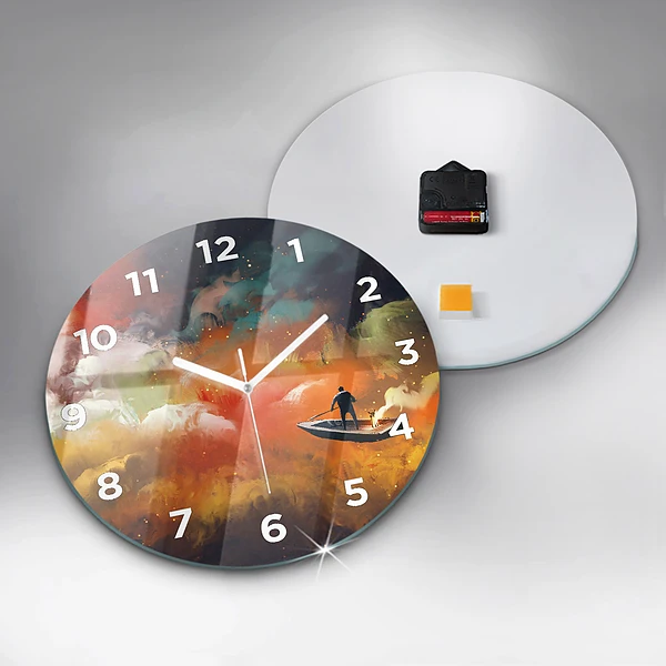 Wanduhr rund Abstraktes Bild