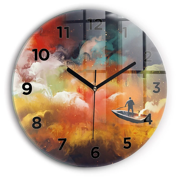 Wanduhr rund Abstraktes Bild