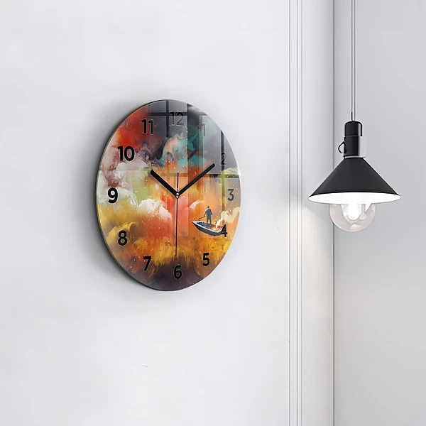 Wanduhr rund Abstraktes Bild
