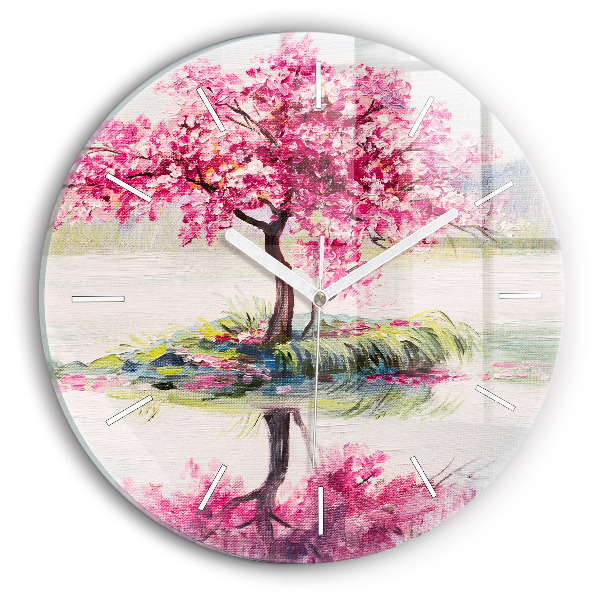 Wanduhr rund Baum-Mosaik