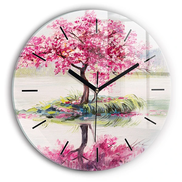 Wanduhr rund Baum-Mosaik