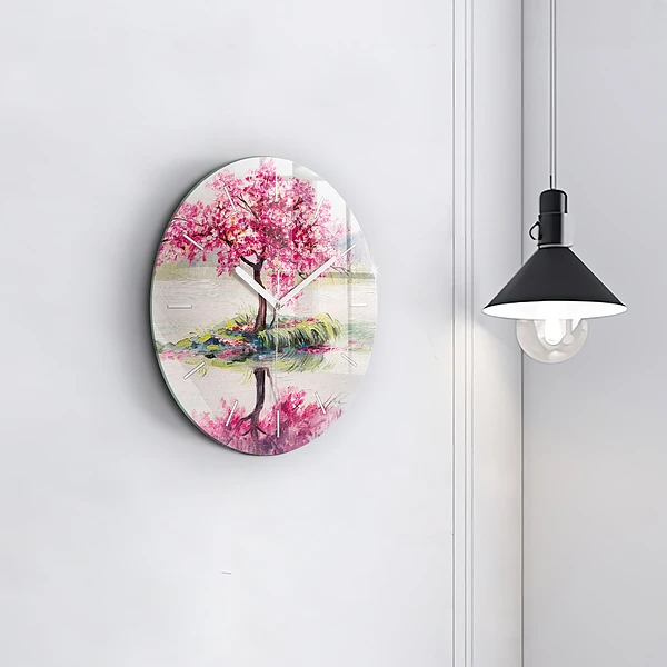 Wanduhr rund Baum-Mosaik