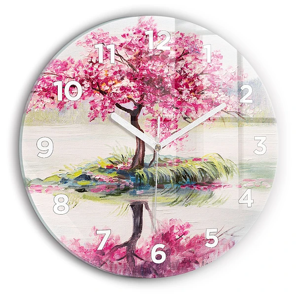 Wanduhr rund Baum-Mosaik
