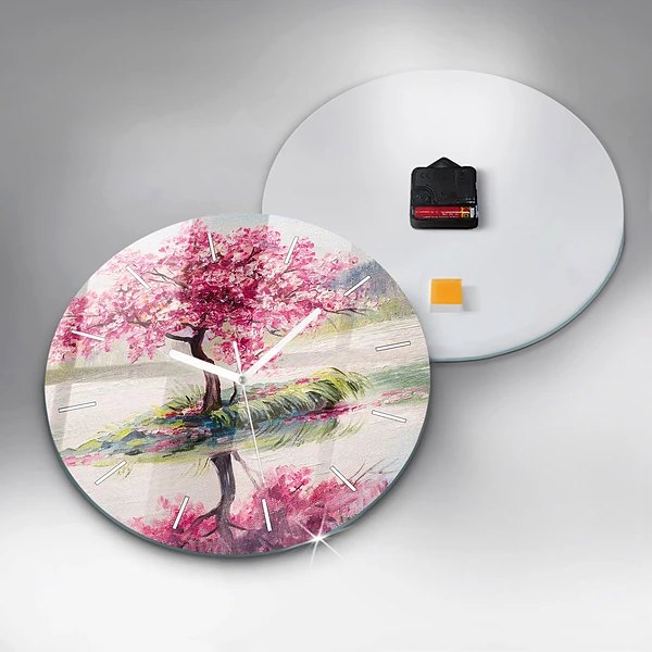 Wanduhr rund Baum-Mosaik