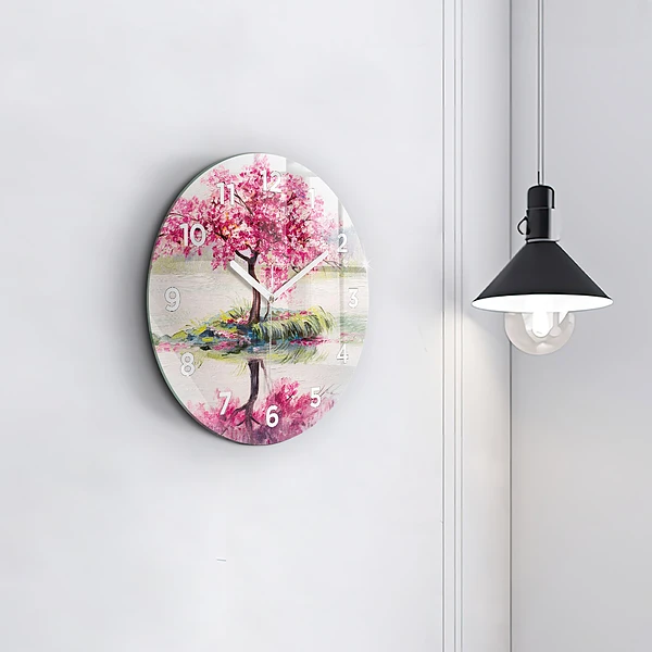 Wanduhr rund Baum-Mosaik