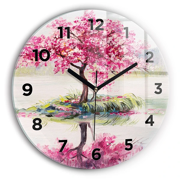 Wanduhr rund Baum-Mosaik
