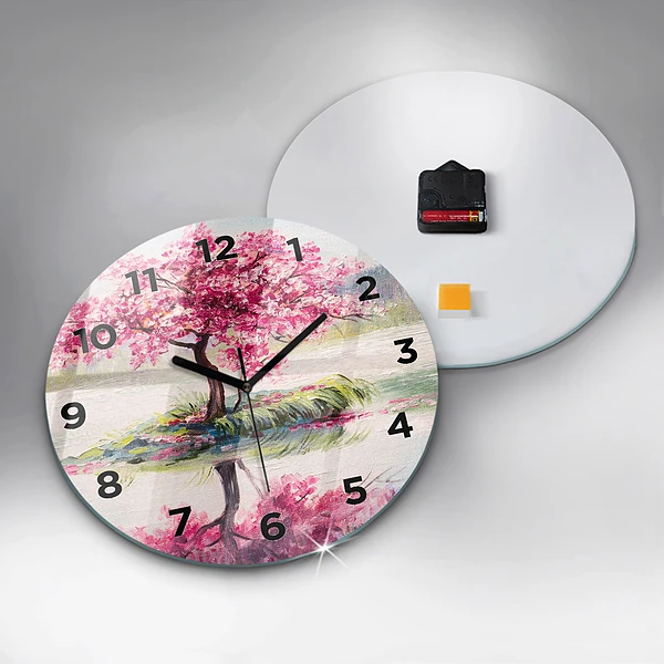 Wanduhr rund Baum-Mosaik